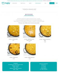 EL TAZON MARAVILLA - TUPY abre tienda en Aranjuez - TUPY - TUPYDES Y NOSOTROS COCINAMOS - TE HACEMOS LA COMIDA Y TE LA LLEVAMOS A CASA O AL TRABAJO - arroces - comida casera
